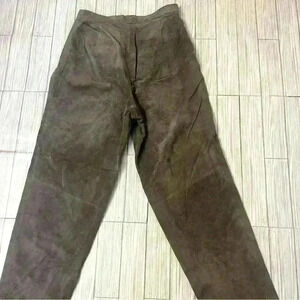 Vintage Leather Suede High Waisted Pants